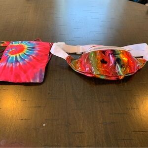 Vibrant Tie-Dye Kids Fanny Pack and Bag Set